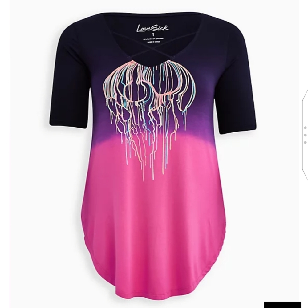 🆕☠️ 1X LOVESICK PINK DIP DYE  DRIP SKULL - SUPER SOFT TEE